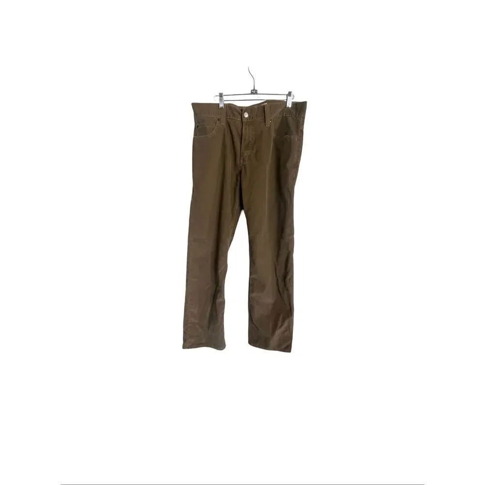 Levi's 549 Mens Brown Low Loose Straight Leg Casual Corduroy Pants Size 34x32